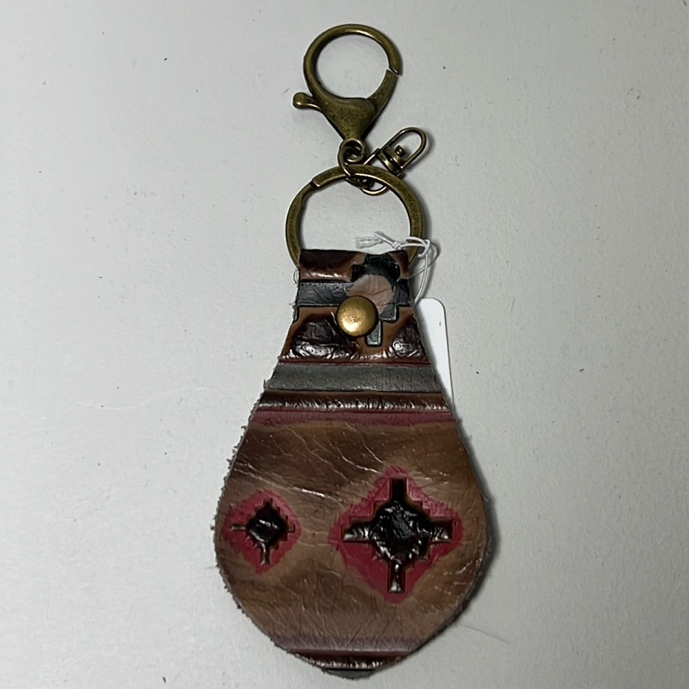 Embossed Leather Key Chain